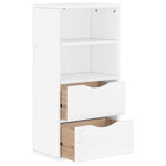 ZNTS Side Cabinet with Drawers ODDA White 40x24x79 cm Solid Wood Pine 4103594