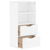 ZNTS Side Cabinet with Drawers ODDA White 40x24x79 cm Solid Wood Pine 4103594