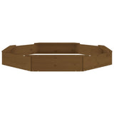 Sandbox with Seats Honey Brown Octagon Solid Wood Pine 825019