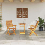 Folding Bistro Set Folding 3 pcs Brown Solid Acacia Wood 3375693