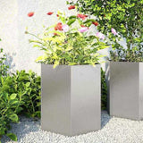 Garden Planter 2 pcs Hexagon 46x40x45 cm Stainless Steel 851117