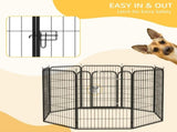 8 Panels Heavy Duty Puppy Playpen, for Large, Medium Dogs, Indoor and Outdoor Use - Black T3398P349718