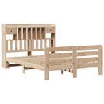 ZNTS Bookcase Bed without Mattress 140x200 cm Solid Wood Pine 3309962