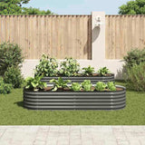 Garden Raised Bed 240x80x44 cm Galvanised Steel Grey 45528