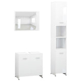 3 Piece Bathroom Furniture Set White Engineered Wood 3056916