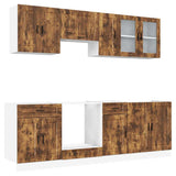 8 Piece Kitchen Cabinet Set "Porto" Smoked Oak Engineered Wood 3314846