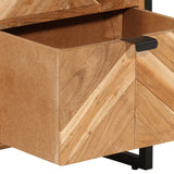 Bathroom Cabinet 40x30x100 cm Solid Wood Acacia and Iron 372746
