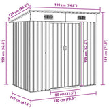 Garden Shed Grey Metal 42982