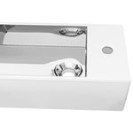 Wash Basin with Overflow 49x25x15 cm Ceramic Silver 143491