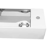Wash Basin with Overflow 49x25x15 cm Ceramic Silver 143491
