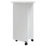 Rolling Cabinet with Desk MOSS White Solid Wood Pine 355901