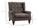 Wingback Accent Chair, Retro Upholstered Button Tufted Occasional Chair for Living Room and Bedroom, T3398P328124