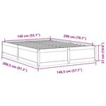 Bed Frame without Mattress 140x200 cm Solid Wood Pine 3282375