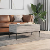 Coffee Table Grey Sonoma 100x50x45 cm Engineered Wood and Metal 845414