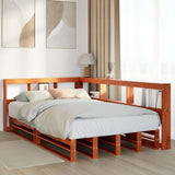 Bookcase Bed without Mattress Wax Brown 120x200cm Solid Wood Pine 3324504