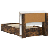 Bed Frame with Storage Smoked Oak 80 x 200 cm Engineered Wood 3433811