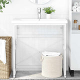 Bathroom Washbasin Frame White 79x38x83 cm Iron 338498