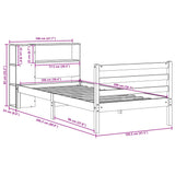 Bookcase Bed without Mattress 100x200 cm Solid Wood Pine 3321877