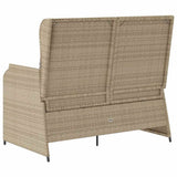 Garden Bench with Cushion Beige and Grey Poly Rattan 3394443