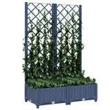 Garden Planter with Trellis Blue Grey 80x40x121.5 cm PP 318250