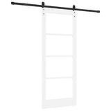 Sliding Door ORKDAL White 83 x 202 cm Solid Pine Wood and Glass 3331970
