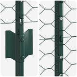 Welded Wire Fence 25 x 1.6 m PVC-Coated Steel Green 3336734