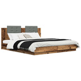 Bed Frame with Headboard Old Wood 180 x 200 cm Engineered Wood 3416334