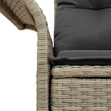 Garden Sofa with Cushion Light Grey 141 x 62 x 69cm Poly Rattan 42006707