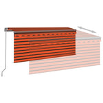 Manual Retractable Awning with Blind&LED 3.5x2.5m Orange&Brown 3069405