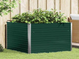 Raised Garden Bed 100x100x77 cm Galvanised Steel Green 47021