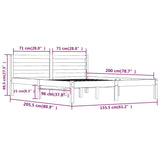 Bed Frame without Mattress 150x200cm White King Size 810436