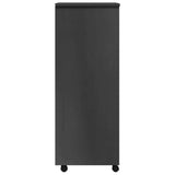Rolling Cabinet Grey Solid Pine Wood, Engineered Wood, Plastic 355899