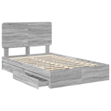 Storage Bed Grey Sonoma 120 x 200 cm Engineered Wood 3412705