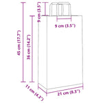ZNTS Paper Bags 250 pcs with Handles White 21x11x36 cm 4101841