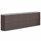 Garden Raised Bed Galvanised Steel 224x40x68 cm Brown 318900