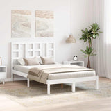 Bed Frame without Mattress White 120x200 cm Solid Wood 3105401