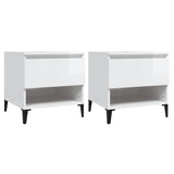 Side Tables 2 pcs High Gloss White 50x46x50 cm Engineered Wood 819553