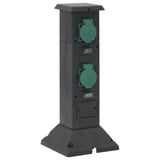 Outdoor Socket Column 4-Way Black and Green 16x16x39.5 cm 4010098