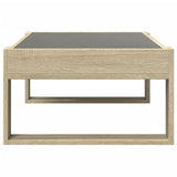 ZNTS Coffee Table with Infinity LED Sonoma Oak 90x53x30 cm 847639