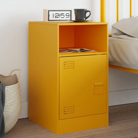 ZNTS Bedside Cabinet Mustard Yellow 34.5x39x62 cm Steel 841769