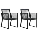 ZNTS 3 Piece Outdoor Dining Set PVC Rattan Black 3058283