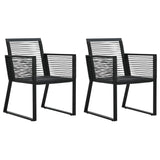 ZNTS 3 Piece Outdoor Dining Set PVC Rattan Black 3058283