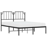 Metal Bed Frame without Mattress with Headboard Black 135x190cm 373886