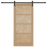 Sliding Door Brown 93 x 202 cm Solid Pine Wood 3333318