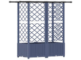 Raised Bed with Trellis and Roof Grey 124 x 40 x 138 cm PP 42032572