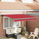 Retractable Awning Manual Red 350 x 250 cm Fabric, Metal 3330444