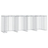 Gabion Wall for Garbage Bin 350x91x120 cm Galvanised Iron 151338