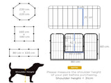 Heavy-Duty Dog Playpen, 8 Panel Steel Pet Exercise Pen, Foldable and Portable, Black T3398P349719