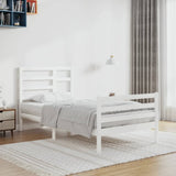 Bed Frame without Mattress White Solid Wood 90x200 cm 3105846