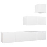 4 Piece TV Cabinet Set White Engineered Wood 3078736